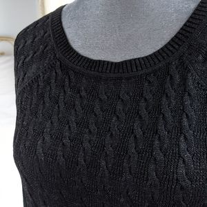 Jones New York signature black cable knit top
